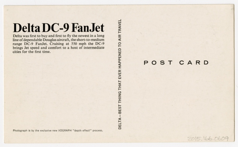 Image: postcard: Delta Air Lines, Douglas DC-9