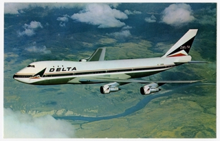 Image: postcard: Delta Air Lines, Boeing 747