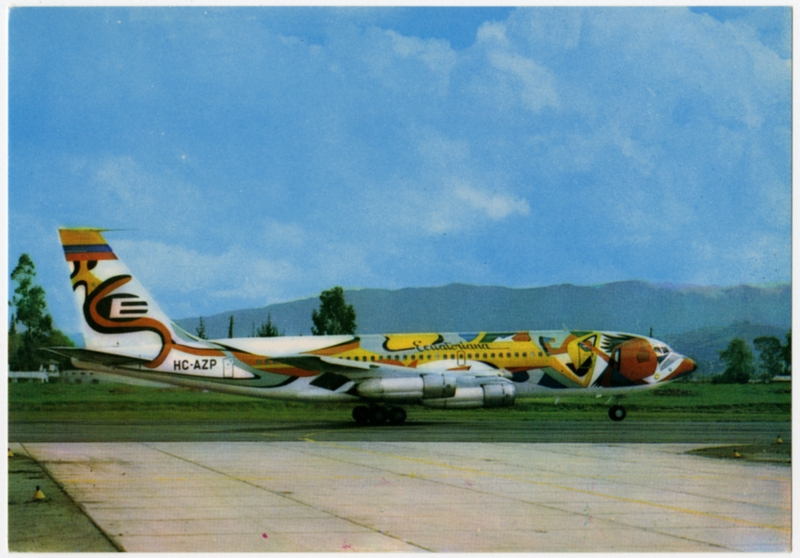 Image: postcard: Ecuatoriana de Aviacion, Boeing 720B