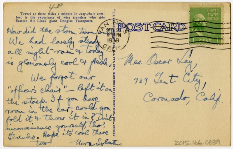 Image: postcard: Eastern Air Lines, Douglas DC-3