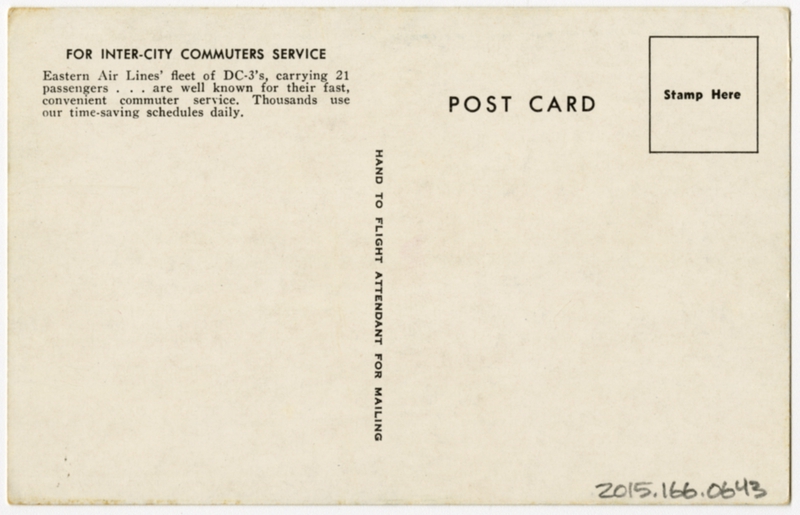 Image: postcard: Eastern Air Lines, Douglas DC-3