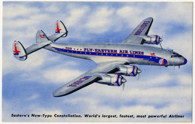Image: postcard: Eastern Air Lines, Lockheed Constellation