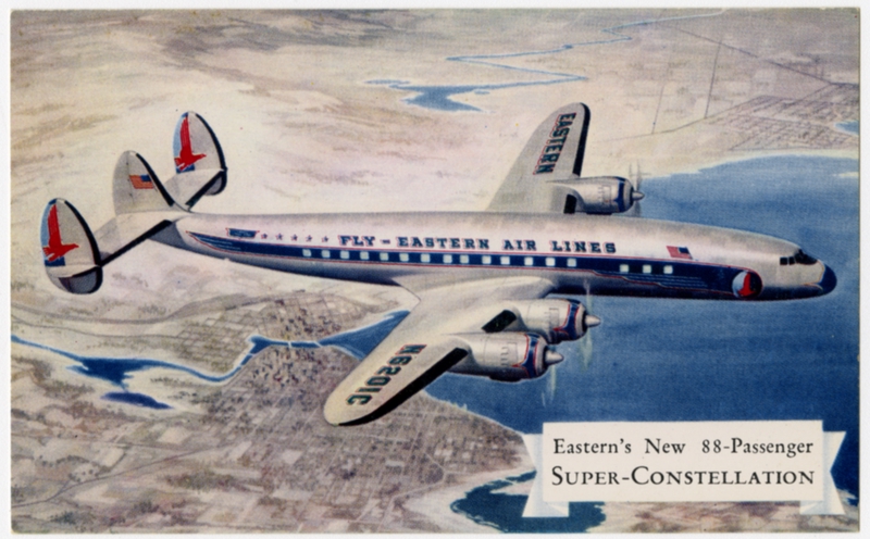 Image: postcard: Eastern Air Lines, Lockheed Constellation