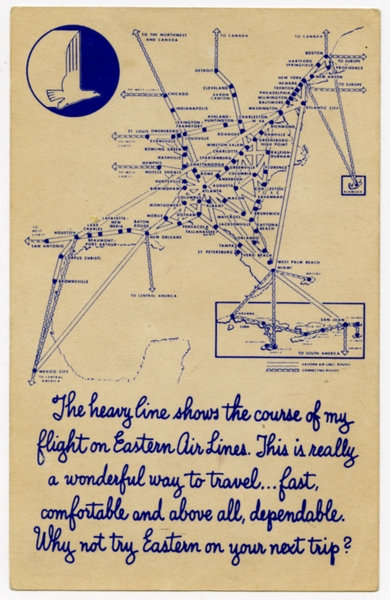 Image: postcard: Eastern Air Lines