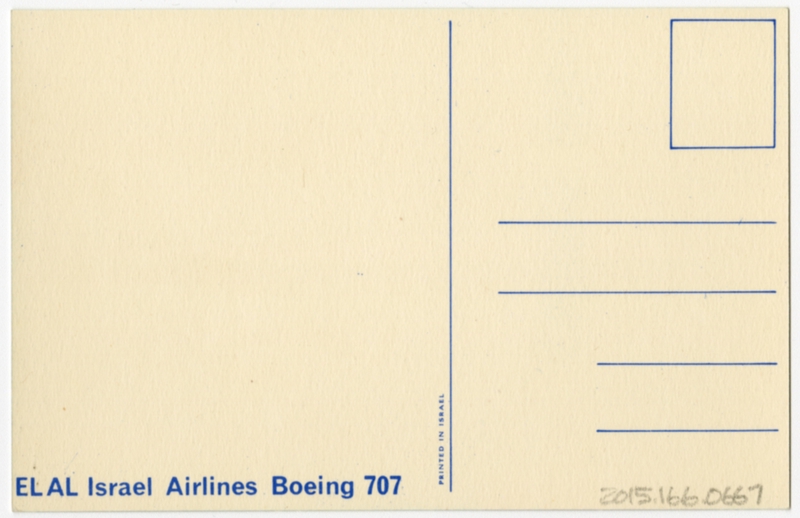 Image: postcard: El Al Israel Airlines, Boeing 707