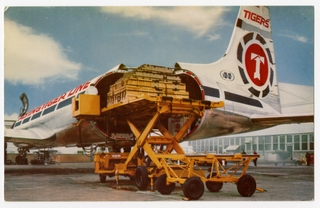 Image: postcard: Flying Tiger Line, Canadair CL-44D