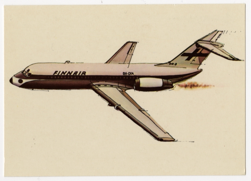 Image: postcard: Finnair, Douglas DC-9