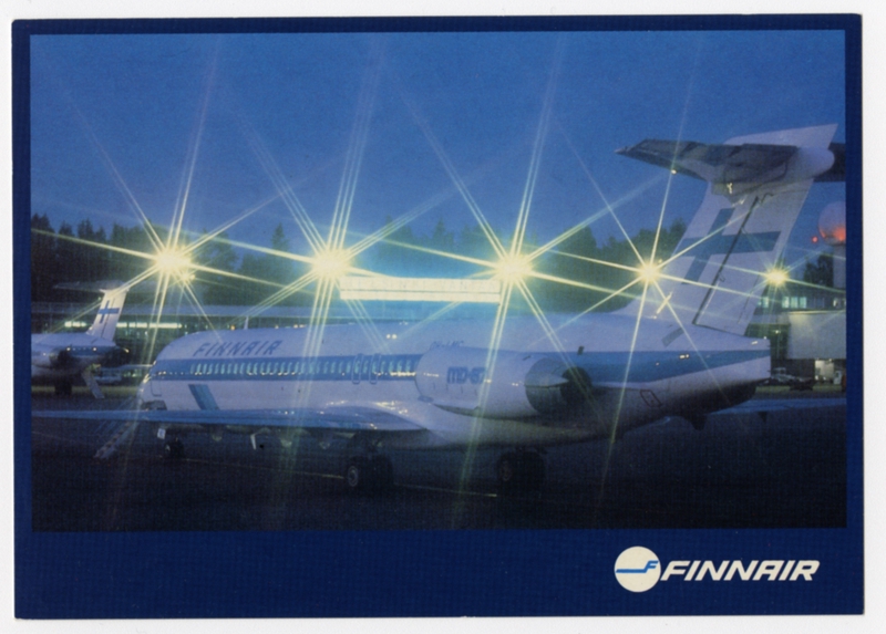 Image: postcard: Finnair, McDonnell Douglas MD-87