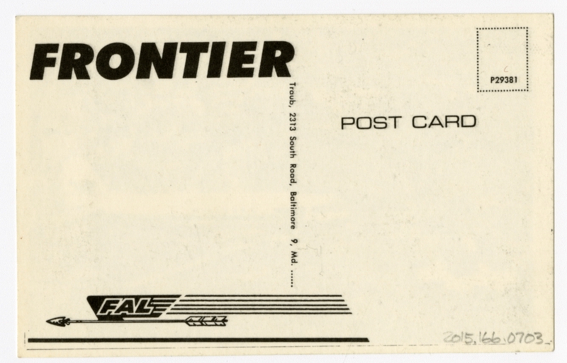 Image: postcard: Frontier Airlines, Douglas DC-3
