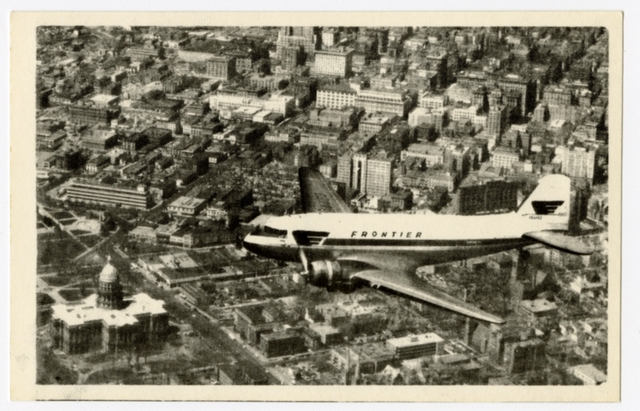 Postcard: Frontier Airlines, Douglas DC-3