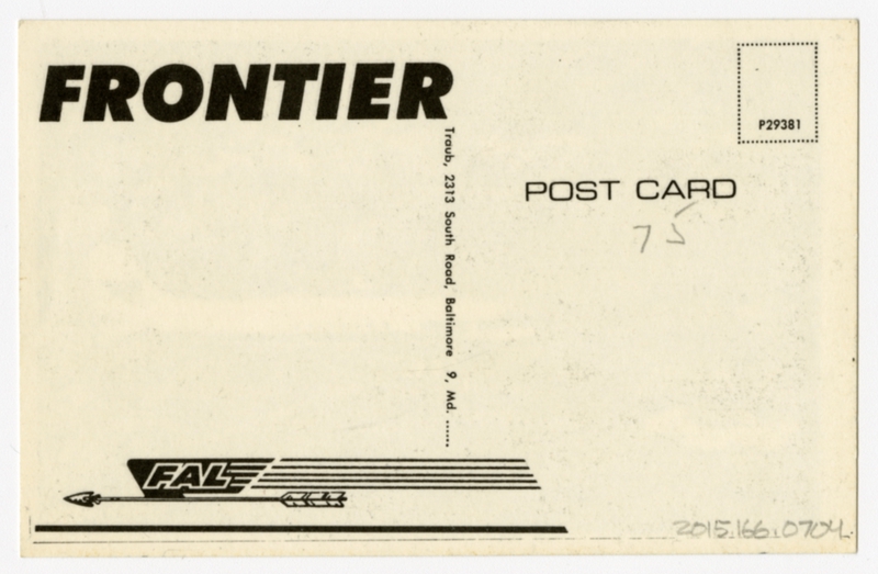 Image: postcard: Frontier Airlines, Douglas DC-3
