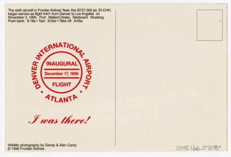 Image: postcard: Frontier Airlines, Boeing 737-300