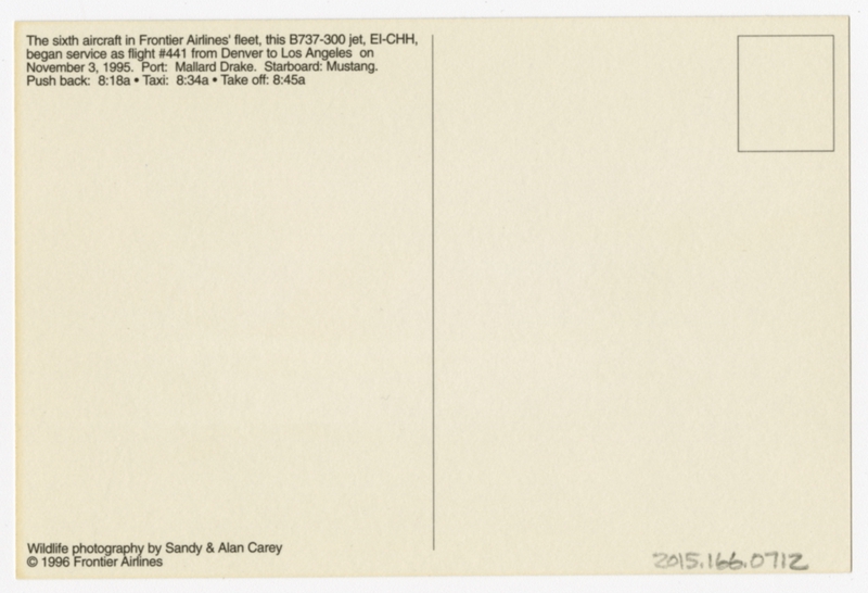 Image: postcard: Frontier Airlines, Boeing 737-300