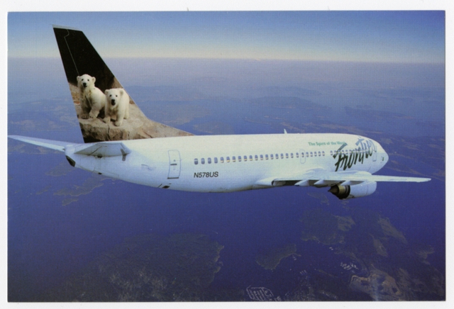 Postcard: Frontier Airlines, Boeing 737-300