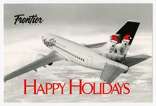 Image: postcard: Frontier Airlines, Boeing 737