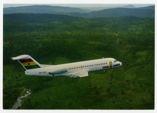 Image: postcard: Ghana Airways, Fokker F.28