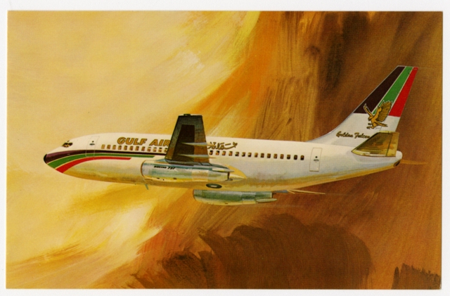 Postcard: Gulf Air, Boeing 737