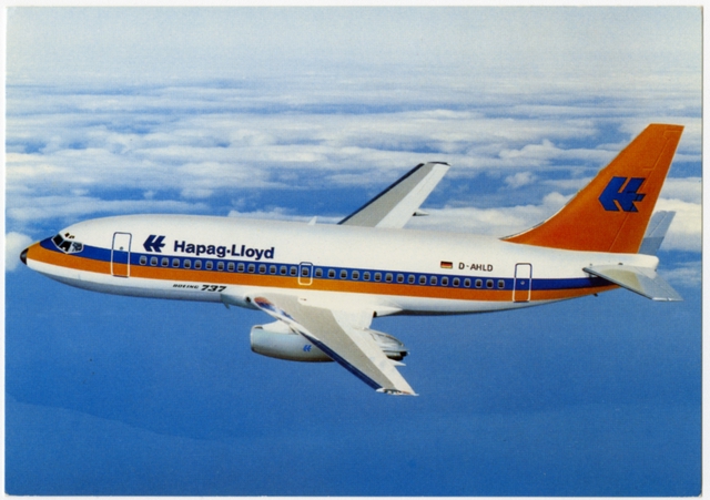 Postcard: Hapag-Lloyd Airlines, Boeing 727-200