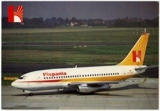 Image: postcard: Hispania Líneas Aéreas, Boeing 737-200