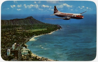 Image: postcard: Hawaiian Airlines, Convair 240, Honolulu