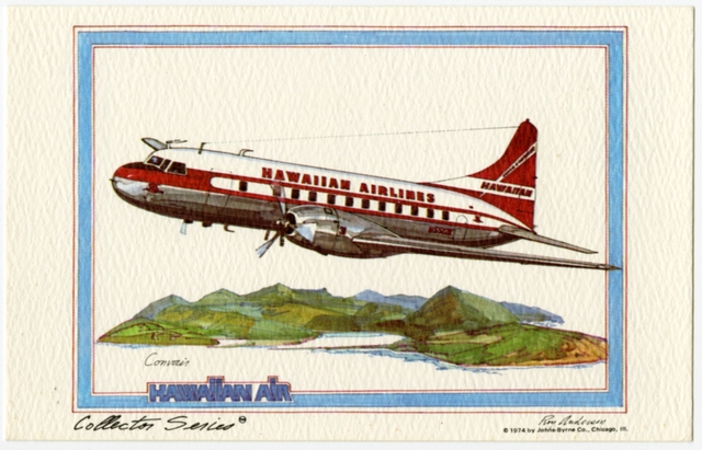 Postcard: Hawaiian Airlines, Convair 340