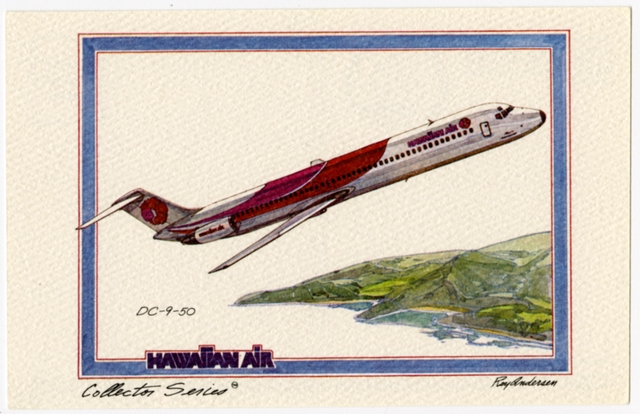 Postcard: Hawaiian Airlines, Douglas DC-9-50