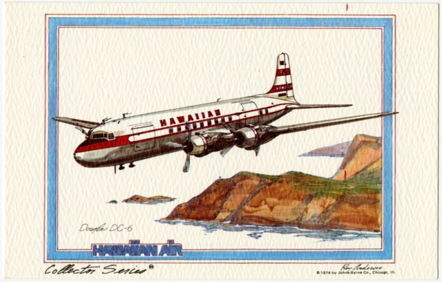 Postcard: Hawaiian Airlines, Douglas DC-6