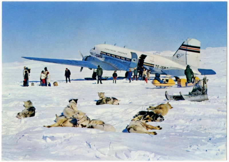 Image: postcard: IcelandAir, Douglas DC-3, Northeast Greenland