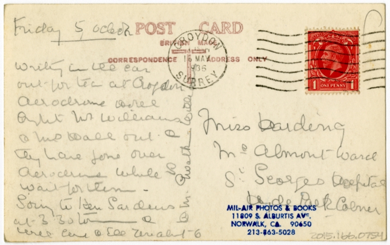 Image: postcard: Imperial Airways, Handley Page H.P.45, Croydon airport