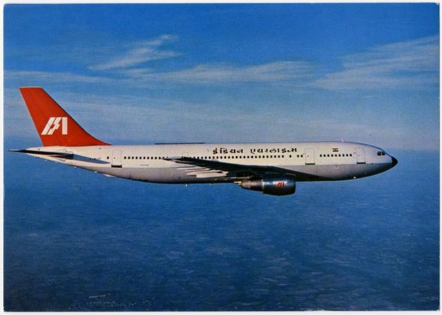 Postcard: Indian Airlines, Airbus A300-B2