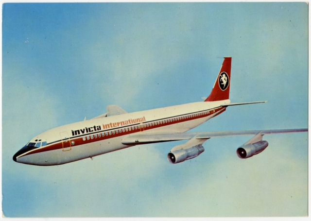 Postcard: Invicta International Airlines, Boeing 707