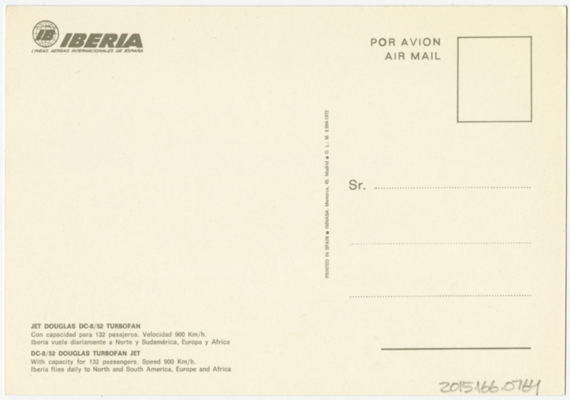 Image: postcard: Iberia, Douglas DC-8