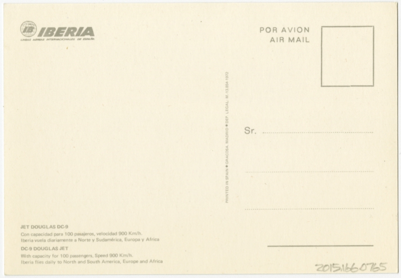 Image: postcard: Iberia, Douglas DC-9