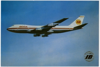 Image: postcard: Iberia, Boeing 747