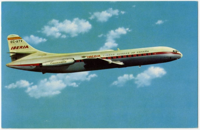 Postcard: Iberia, Sud Aviation Caravelle VI-R