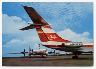 Image: postcard: Interflug, Tupolev TU-134, Berlin Airport