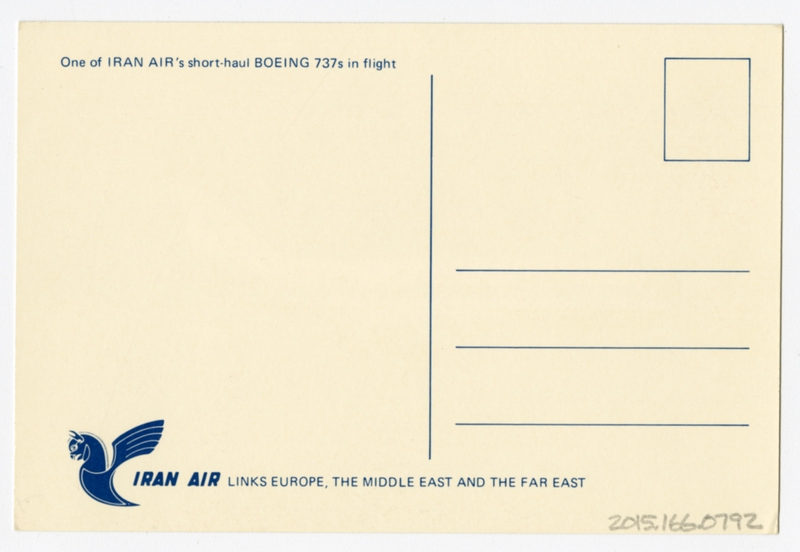 Image: postcard: Iran Air, Boeing 737