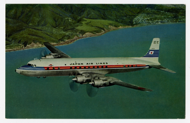 Image: postcard: JAL (Japan Air Lines), Douglas DC-7C City of San Francisco