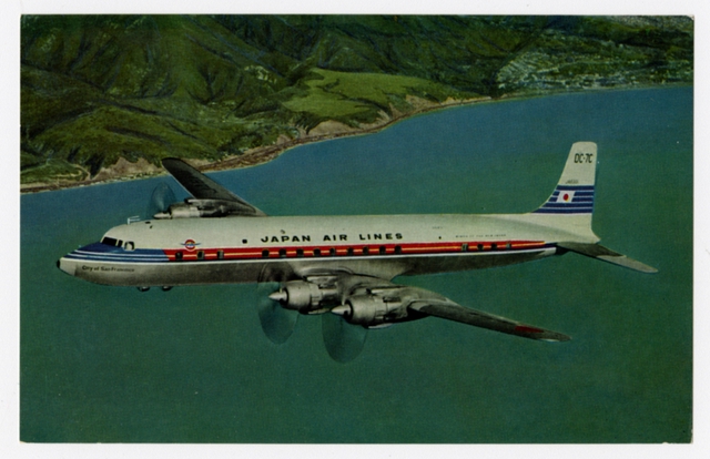 Postcard: Japan Air Lines, Douglas DC-7C City of San Francisco