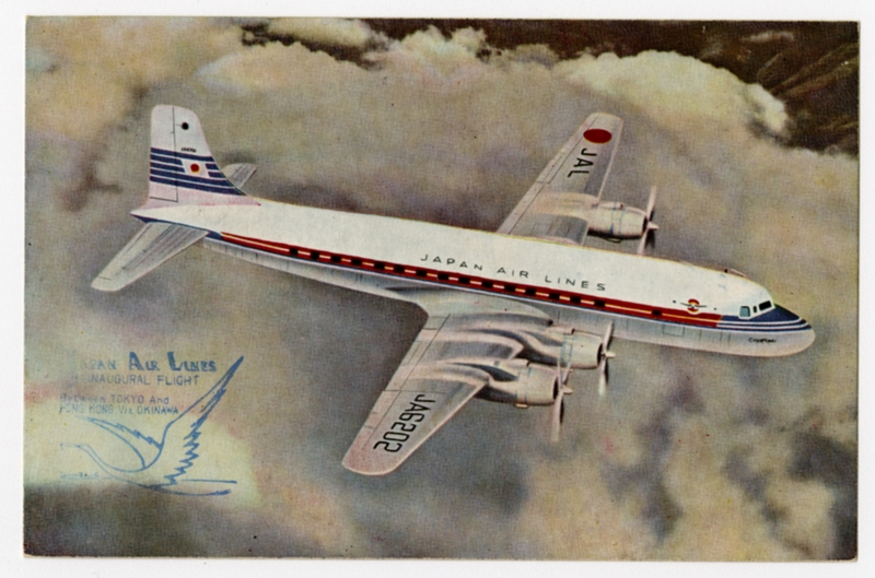 Image: postcard: JAL (Japan Air Lines), Douglas DC-6B