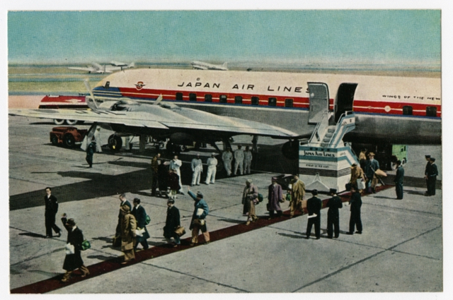 Postcard: Japan Air Lines, Douglas DC-6B, Tokyo Haneda Airport