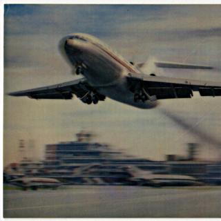 Image #1: 3D postcard: JAL (Japan Air Lines), Boeing 727, Tokyo International Airport