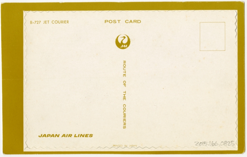 Image: postcard: JAL (Japan Air Lines), Boeing 727