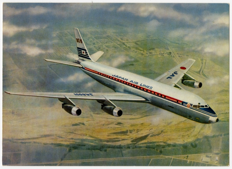 Image: postcard: JAL (Japan Air Lines), Douglas DC-8