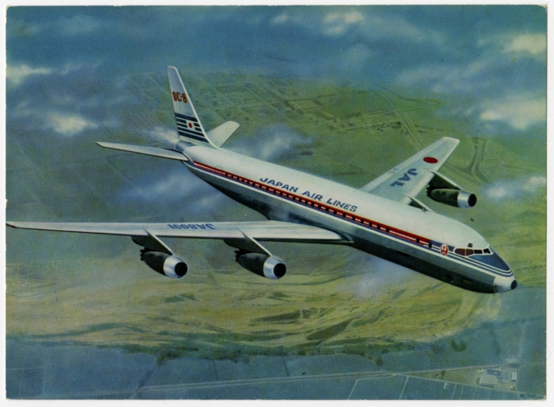 Image: postcard: JAL (Japan Air Lines), Douglas DC-8