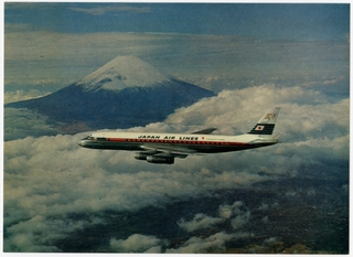 Image: postcard: JAL (Japan Air Lines), Douglas DC-8, Mt. Fuji