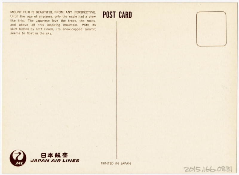 Image: postcard: JAL (Japan Air Lines), Douglas DC-8, Mt. Fuji