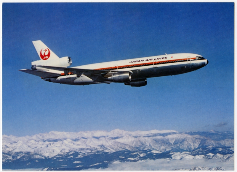 Image: postcard: JAL (Japan Air Lines), McDonnell Douglas DC-10