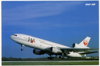 Image: postcard: JAL (Japan Air Lines), McDonnell Douglas DC-10