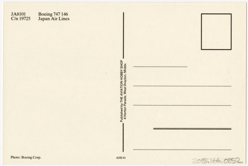 Image: postcard: JAL (Japan Air Lines), Boeing 747